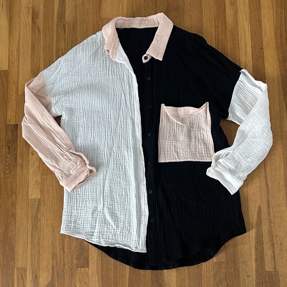 Amazon Tops - Amazon | Women’s Colorblock Button-Up Shirt